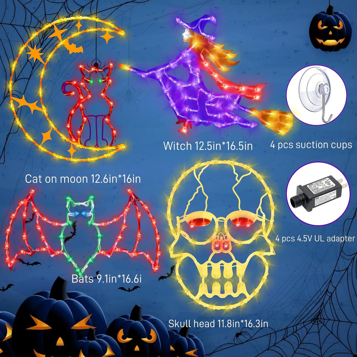 TRWYMZ Halloween Decorations - 16" Halloween Window Silhouette Lights