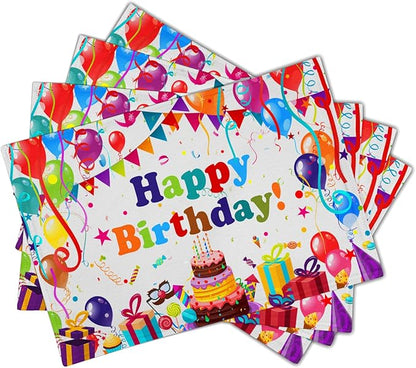 Giwawa Happy Birthday Placemats, Bithday Cake Gifts Decorative Table Mat Set of - Image 2