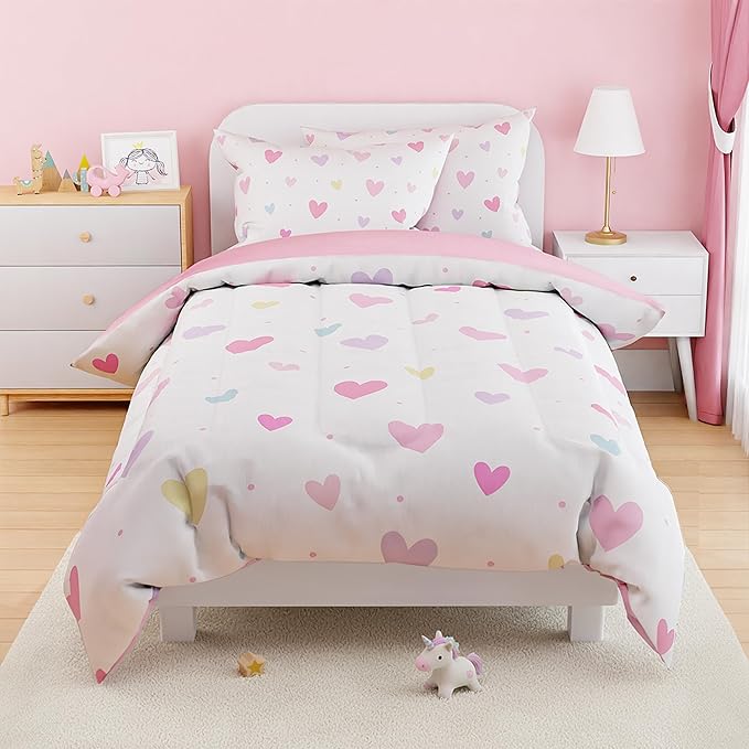 SANDJEST Heart Comforter Set Full Size 98x86in - Image 6