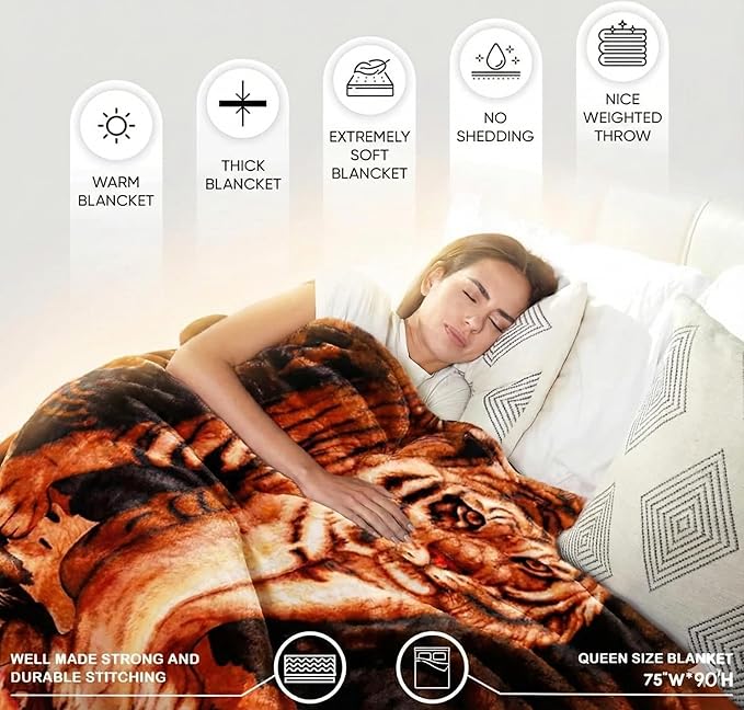 Hiyoko Heavy Korean Mink Tiger Blanket - Image 3