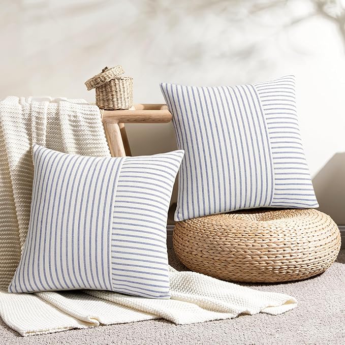 YCOLL Farmhouse Pillow Covers 24x24, Modern Accent Square Throw Pillow Covers - Image 2