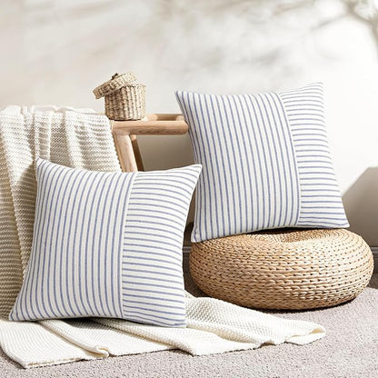 YCOLL Farmhouse Pillow Covers 18x18, Modern Accent Square Throw Pillow Covers - Image 2