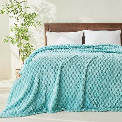 NEWCOSPLAY Super Soft King Blanket Sage Green Premium Silky Flannel Fleece 3D - Image 2