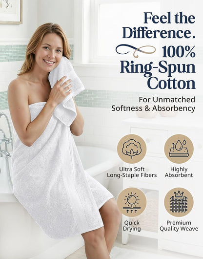 lane linen bath towel set 100% cotton 16 shown in use