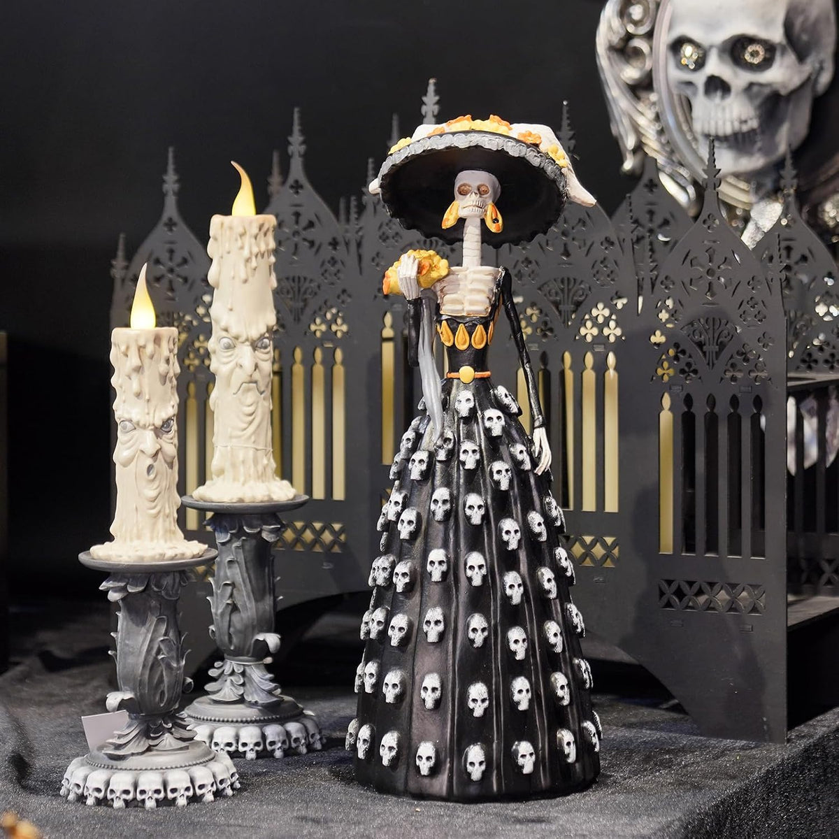 Newman House Studio Halloween Decorations - Mexico Catrina Skeleton Lady