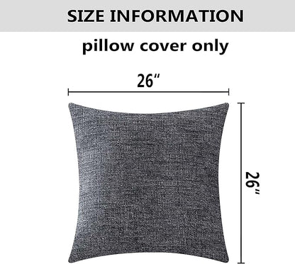 Home Brilliant Gray Pillow Covers Striped Chenille Velvet Plush Large Square - Image 5