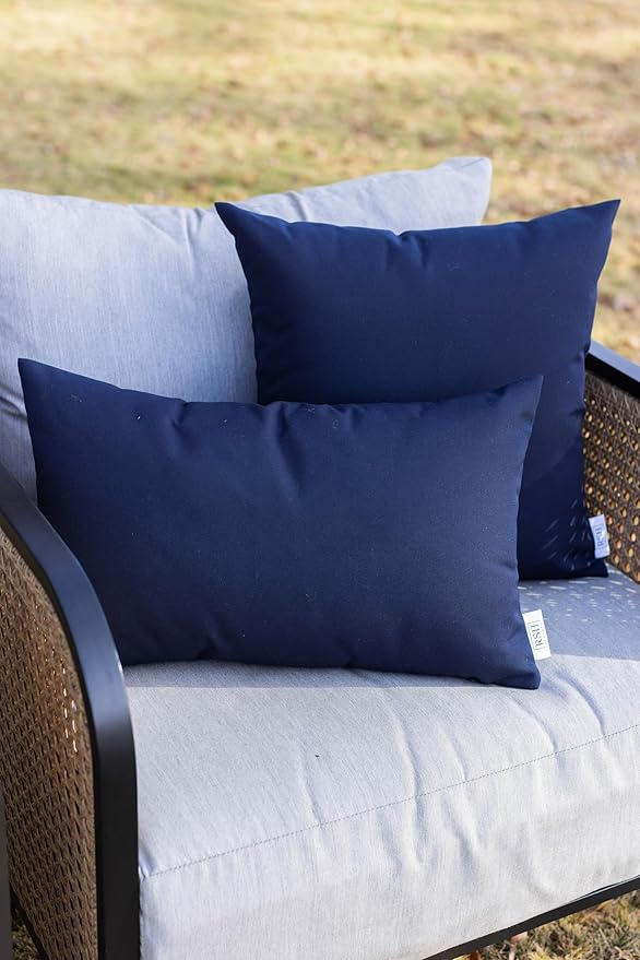 RSH DECOR: Lumbar Throw Pillows Set of 2 | 20” x 12" | All-Weather Spun Fabric - Image 2
