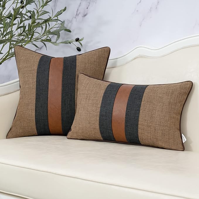 Yangest Patchwork Pillow Cover 18x18 Inch Luxury Cotton and Linen Cushion Cover - Image 5