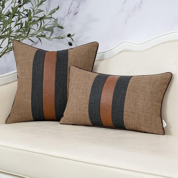 Yangest Patchwork Pillow Cover 12x20 Inch Luxury Cotton and Linen Cushion Cover - Image 5
