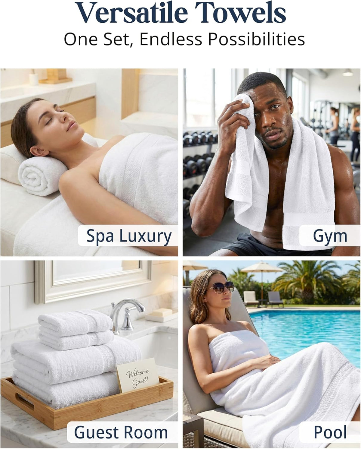lane linen bath towel set 100% cotton 24, package contents