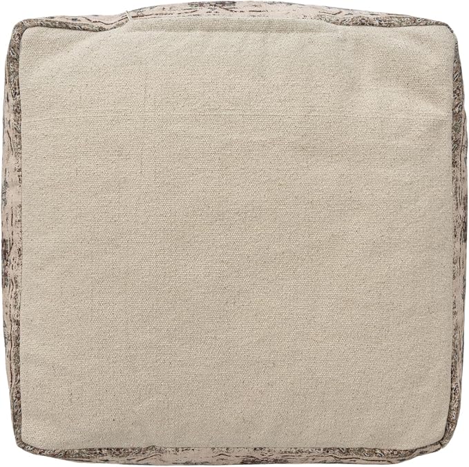 LR Home Grace Vintage Floral Sage Green Square Indoor Medium Pouf Ottoman | - Image 5