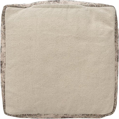 LR Home Grace Vintage Floral Sage Green Square Indoor Medium Pouf Ottoman | - Image 5