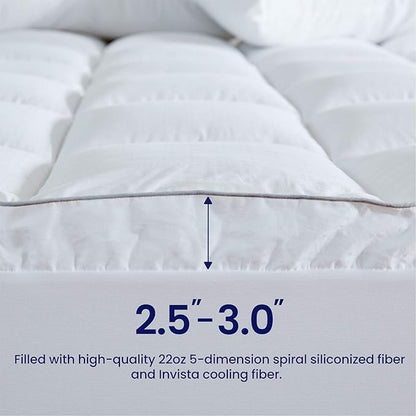 SLEEP ZONE Full Size Cotton Mattress Pad, Machine Washable Mattress Protector - Image 3