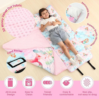 ACRABROS Toddler Nap Mat with Pillow and Blanket, Extra Large Rolled Napping - Image 4
