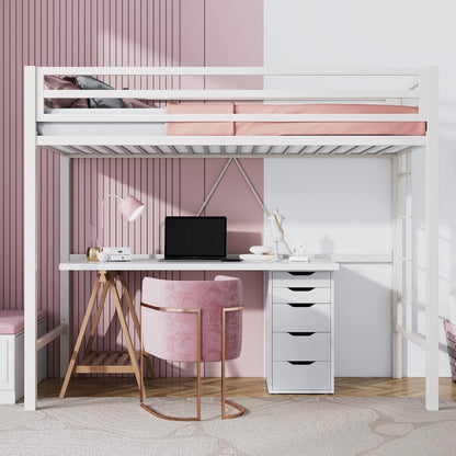 sha cerlin loft bed twin size with ladder, main product view