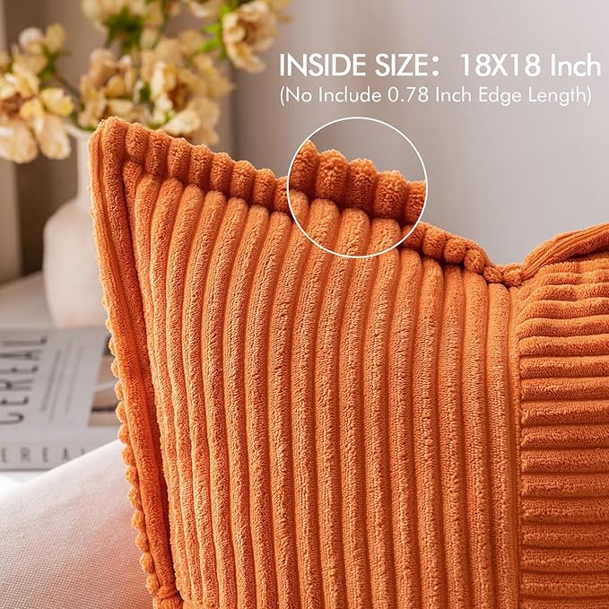 MIULEE Orange Decorative Throw Pillow Covers - Image 2