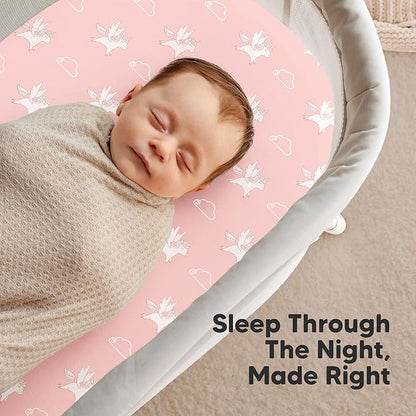 2-Pack Organic Bassinet Sheets for Girls, Boys - Image 6