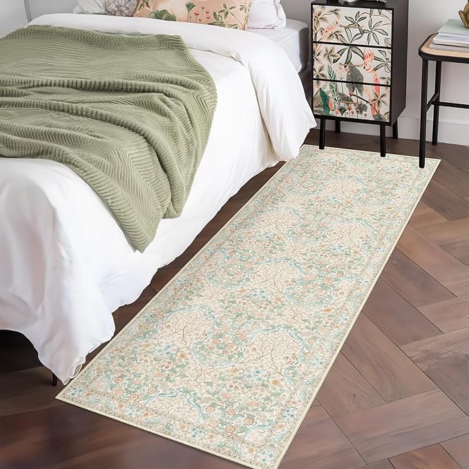 MUJOO Washable Runner Rug, Floral 2x6 Runners - Image 6