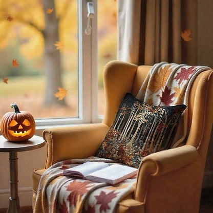 Rustic William Morris Inspired Autumn Forest Decor Pillow Covers 18x18 - Image 3
