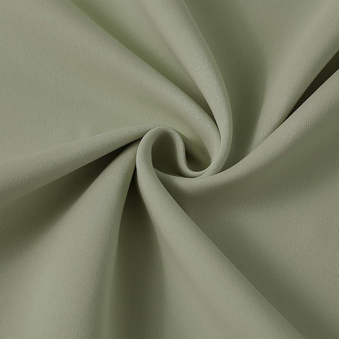 KEQIAOSUOCAI 90 Inch Light Sage Green Eucalyptus Color Blakcout Curtains - Image 7