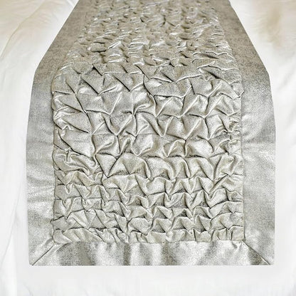 The HomeCentric King/Queen/Twin Silver Decorative Bed Runner Full 68"x18" Bed - Image 3