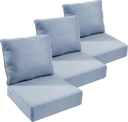 Outdoor Chair Cushions Set of 3, Waterproof 24x24 Patio Chair Cushion, Couch by moosprr