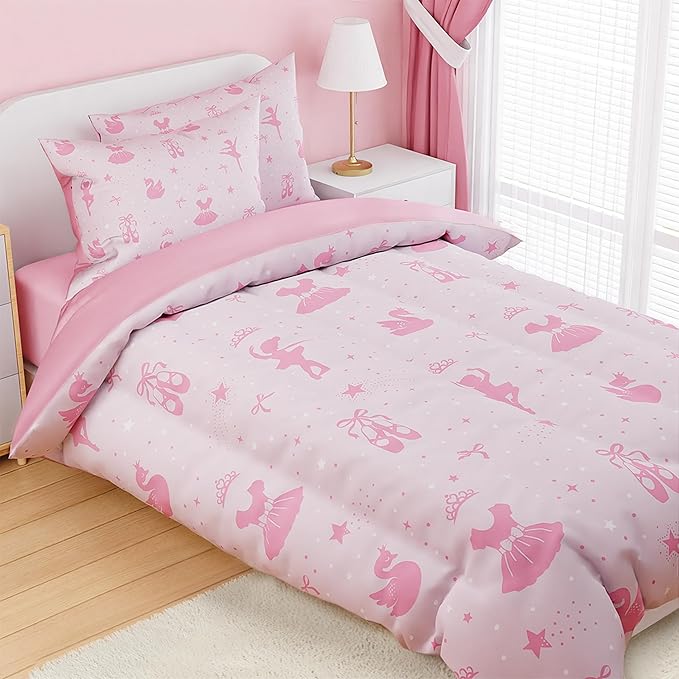 SANDJEST Ballerina Comforter Set Full Size 98x86in - Image 5