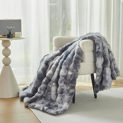 Faux Fur Throw Blanket for Couch Cozy Fuzzy Soft Plush Thick Fluffy Fleece - Image 4