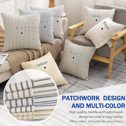 YCOLL Farmhouse Pillow Covers 20x20, Modern Accent Square Throw Pillow Covers - Image 5