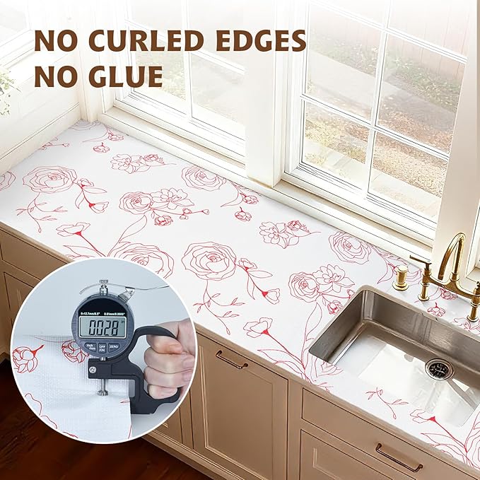 Shelf Liners for Kitchen Cabinets 12in x 20FT Non Adhesive Drawer Liner Red and - Image 8