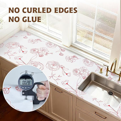 Shelf Liners for Kitchen Cabinets 17in x 20FT Non Adhesive Drawer Liner Red and - Image 8