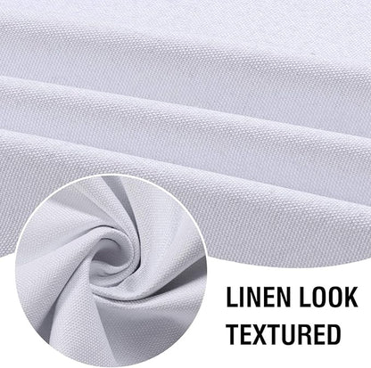 H.VERSAILTEX Linen Look 100% Blackout Bright White Curtains 63 Inches Long - Image 4
