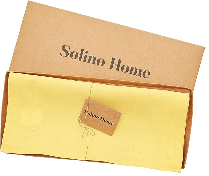 Solino Home Linen Sunshine Yellow Table Runner 120 Inches Long - Image 5