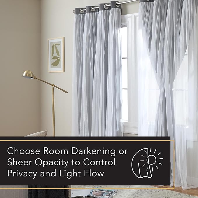 TOWN & COUNTRY LUXE Talia Double Layer Indoor Curtains, Sheer and Room - Image 5