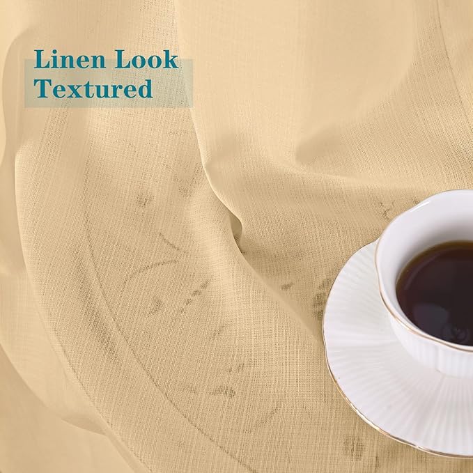 BGment Linen Look Semi Sheer Curtains - Image 2