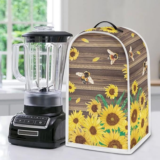 Talayituse Bee Sunflower Wood Print Blender Dust Cover, Fingerprint Protection - Image 5