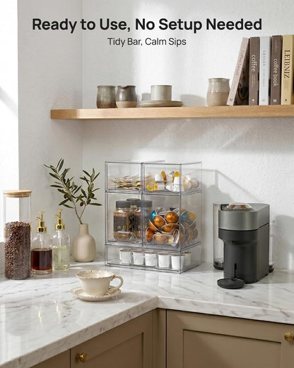 vtopmart clear stackable storage drawers set of 5 shown in use