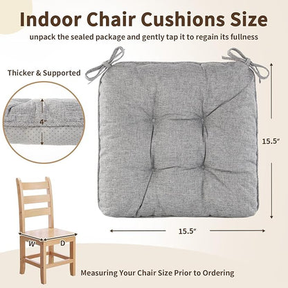 Chair Cushions for Dining Chairs, Tufted Foam Kitchen Chair, Non-Slip Seat - Image 2