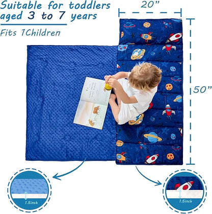 Toddler Nap Mat with Pillow and Blanket, Extra Large Rolled Napping Mats - Image 4