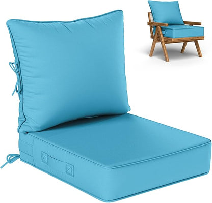 Outdoor Seat Cushion Set 22 L × 24 W × 5 H Inch Waterproof & Fade Resistant by VisitheKimunukStore