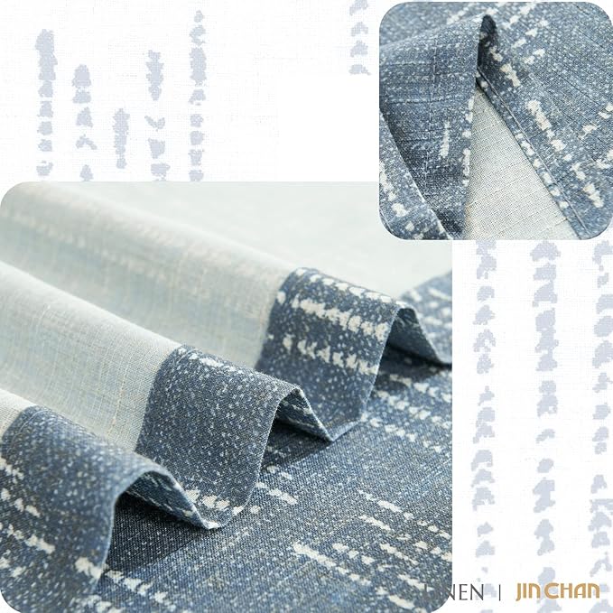 jinchan Boho Kitchen Curtains Linen Tier Curtains 24 Inch Bohemian Cafe - Image 9