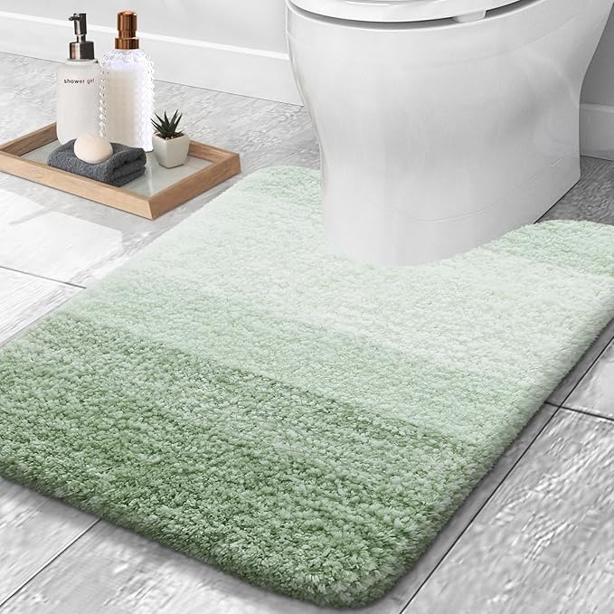 OLANLY Luxury Toilet Rugs U-Shaped 24x20, Extra Soft and Absorbent Microfiber by OLANLY