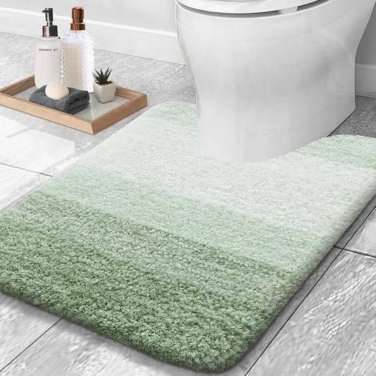 OLANLY Luxury Toilet Rugs U-Shaped 24x20, Extra Soft and Absorbent Microfiber by OLANLY
