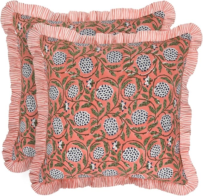 Ridhi Modern Farmhouse Pillow Covers Decorative Cotton Throw Pillow Covers Set by Ridhi