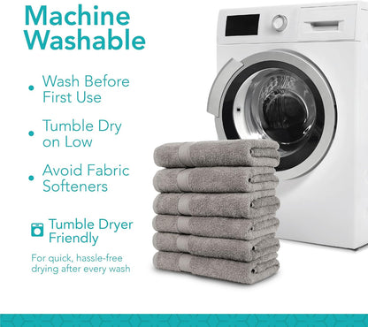 pleasant home gray bath towels set of 6 showing dimensions