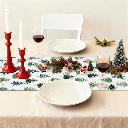 OTOSTAR Snowflake Christmas Tree Black Merry Christmas Table Runner, Xmas - Image 9