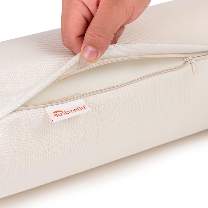 Austin Horn Classics Sunbrella Set of 2 Zippered Neck Bolster Pillow, Made - Image 3