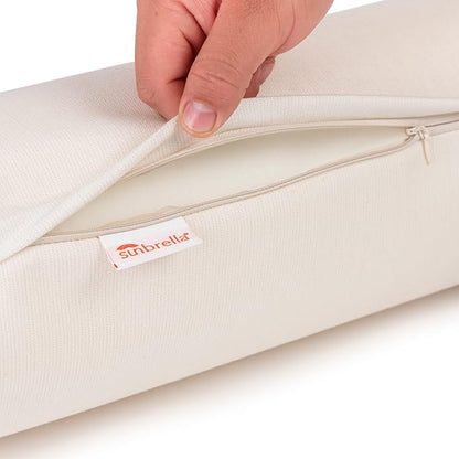 Austin Horn Classics Sunbrella Set of 2 Zippered Neck Bolster Pillow, Made - Image 3