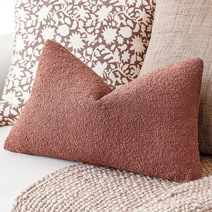 Foindtower Pack of 2 Textured Boucle Throw Pillow Covers Accent Solid - Image 5