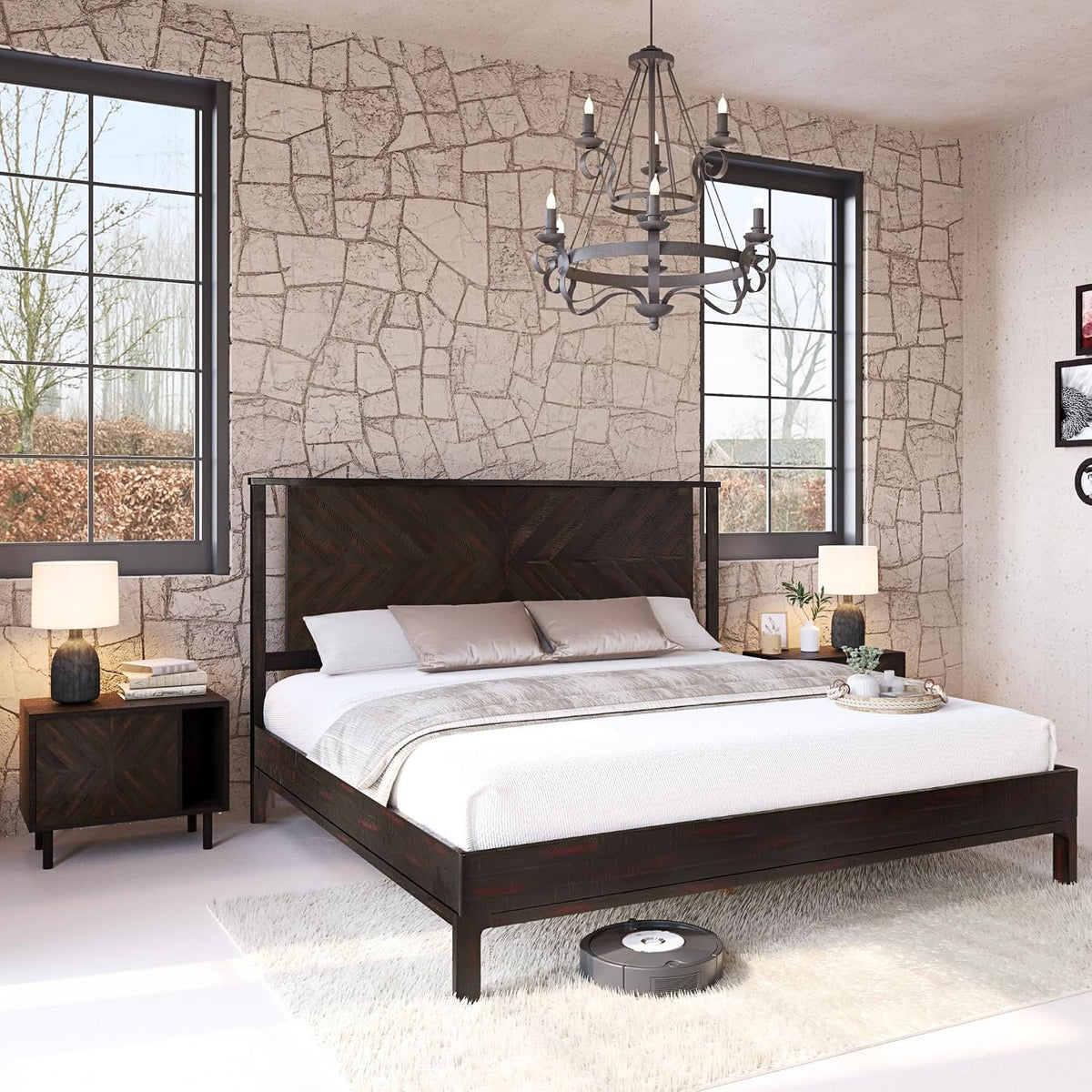 bme vivian 14 inch deluxe bed frame with, side view